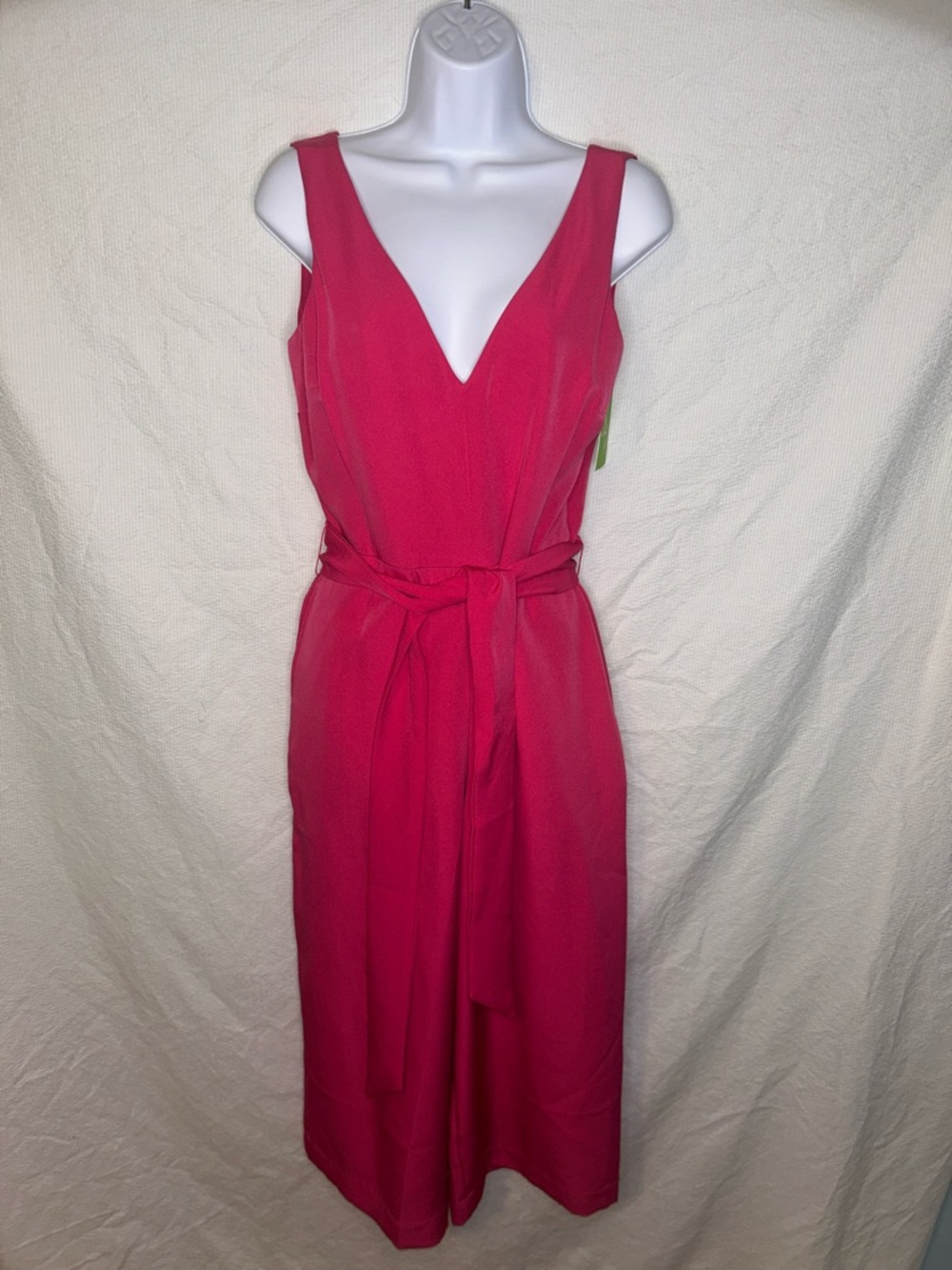 NWT Sam Edelman Hot Pink Belted Crop Pant Sleeveless Jumpsuit, Size 6